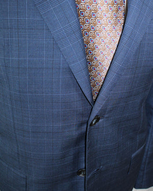 Kiton Suit Dark Blue Plaid Two Button EU 50 - US 40 R