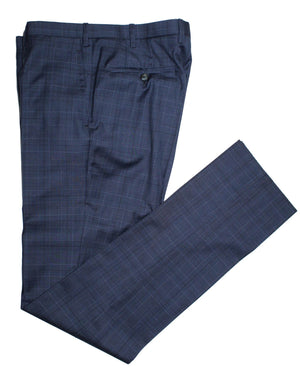 Kiton Suit Dark Blue Plaid Two Button