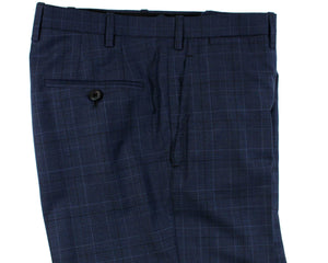Kiton Suit Dark Blue Plaid Pants