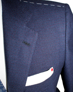 Kiton Men Suit Dark Blue Purple 14 Micron Wool Silk EUR 48 - US 38