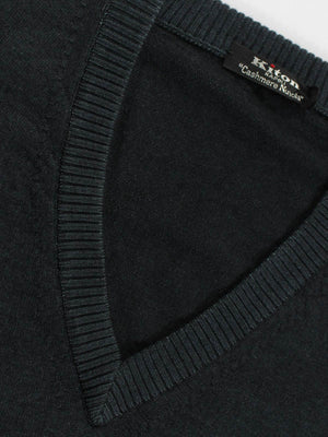 Kiton Cashmere V-Neck Sweater Midnight Blue V-Neck XS / 46 SALE