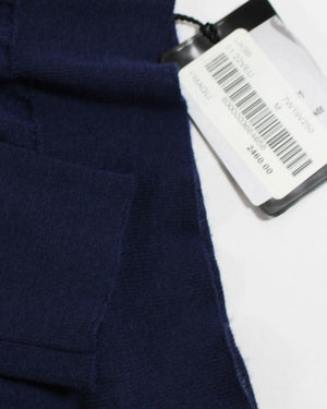 Kiton Sweater Dark Blue Cashmere Silk Quarter Zip Pullover M / 50