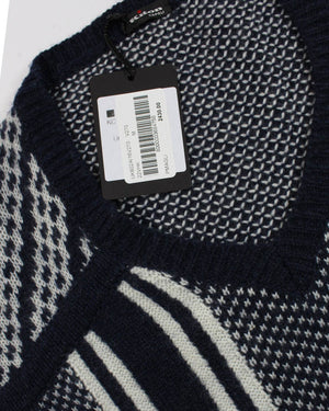 Kiton Sweater Midnight Blue Design V-Neck - EU 50 / M