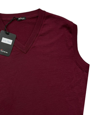 Kiton Sleeveless Sweater Bordeaux Cashmere Silk