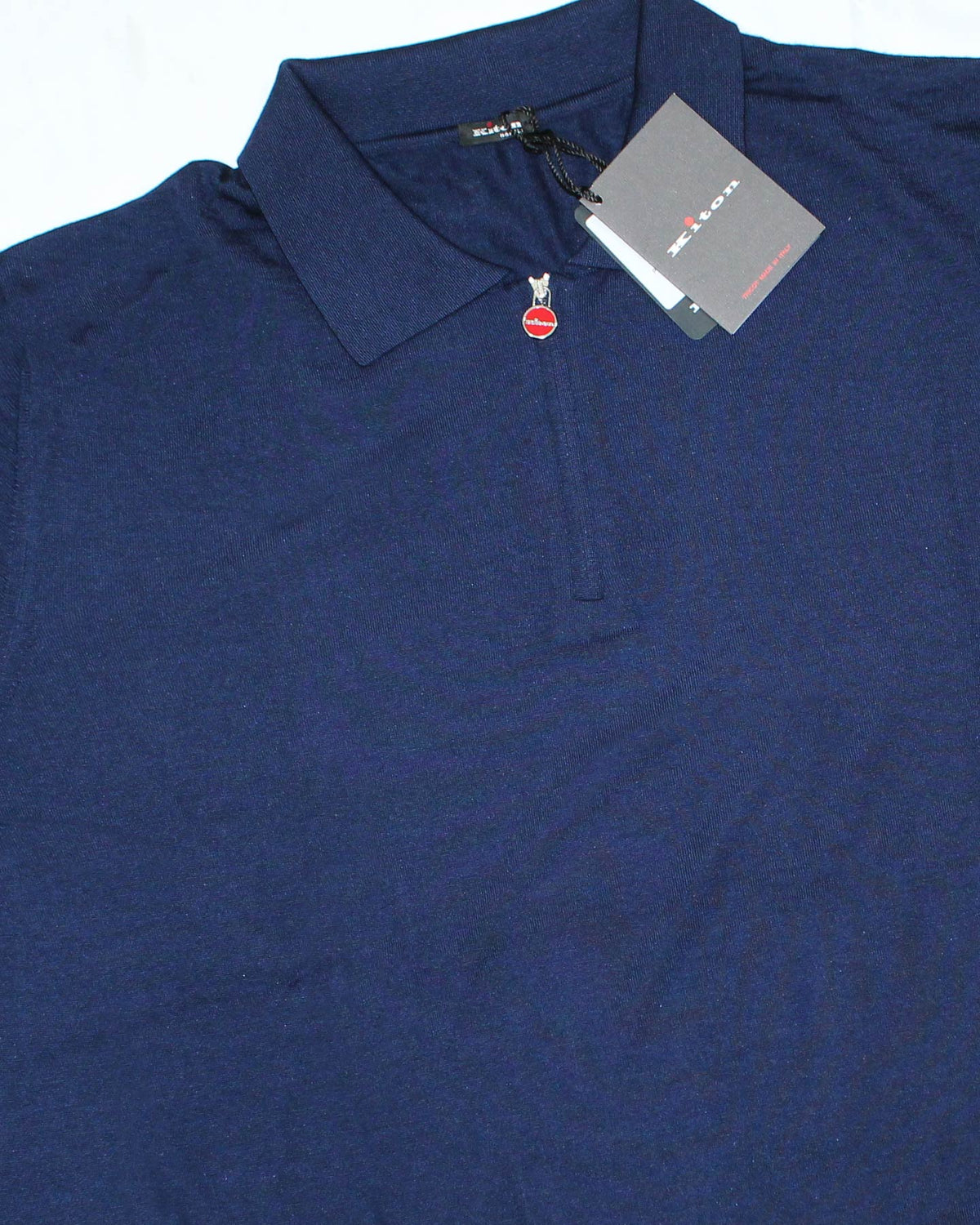 Kiton Sweater Dark Blue EU 68 / 8XL Cashmere Silk Quarter Zip Pullover REDUCED - SALE