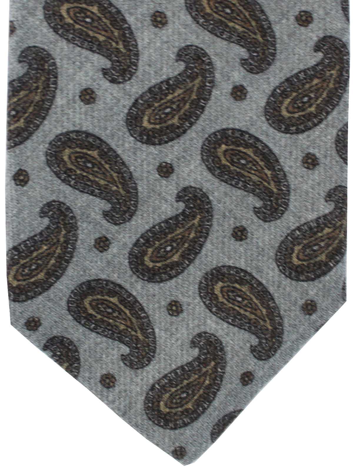 Kiton Tie Gray Paisley - Sevenfold Necktie