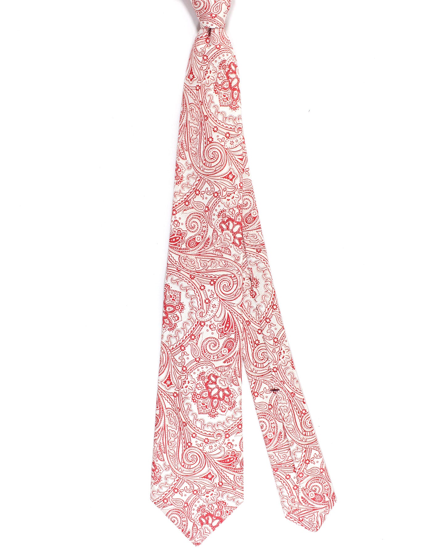 Kiton Tie Silver Red Ornamental Design - Sevenfold Necktie