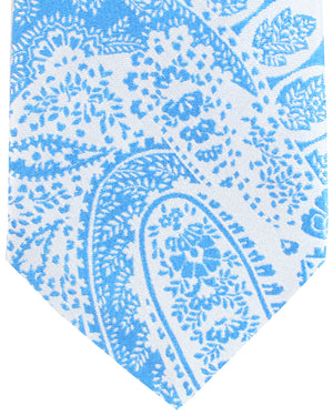 Kiton Tie Gray Blue Ornamental Design - Sevenfold Necktie