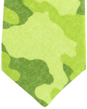 Kiton Tie Green Camouflage Design - Sevenfold Necktie