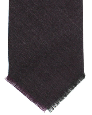 Kiton Tie Dark Purple - Cashmere Sevenfold Necktie Cipa 1960 Fringed Edge SALE