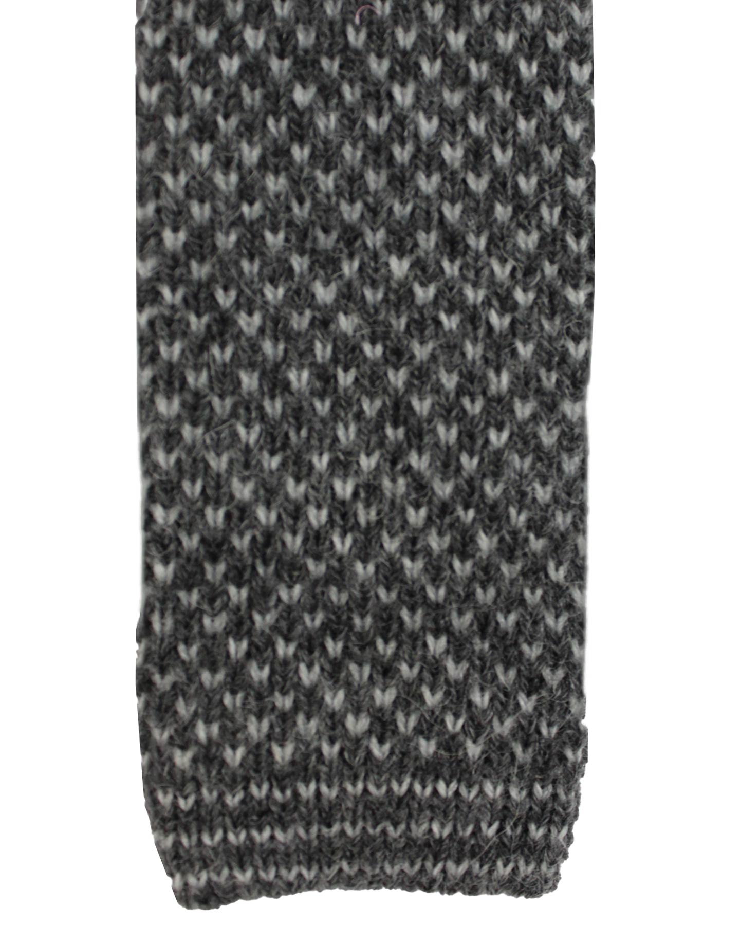 New Kiton Square End Knitted Tie Gray