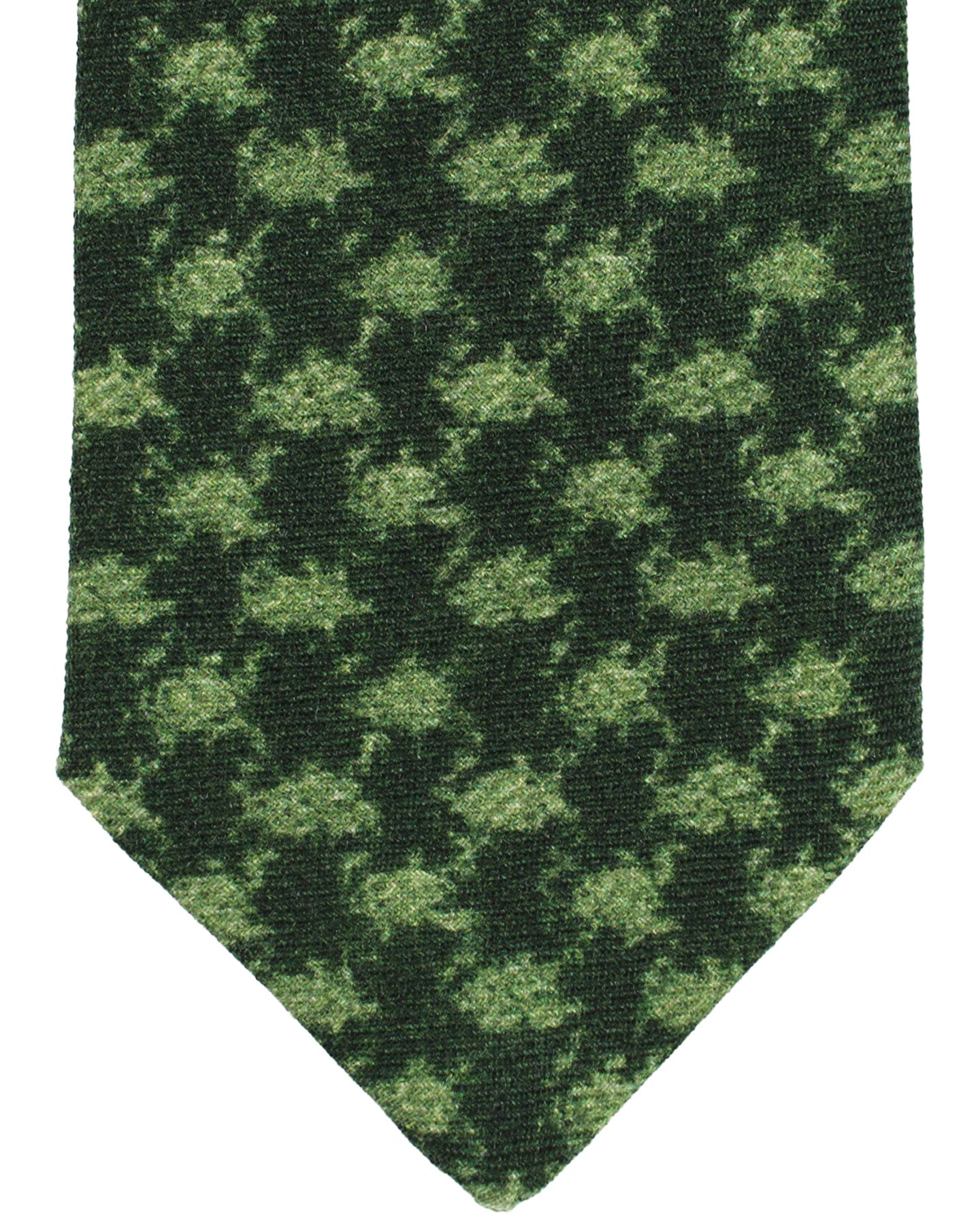 Kiton Wool Tie Green Design - Sevenfold Necktie