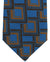 Kiton Silk Tie Royal Blue Brown Geometric - Sevenfold Necktie