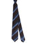 Kiton Silk Tie Brown Royal Blue Stripes Design - Sevenfold Necktie