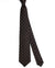 Kiton Wool Silk Cotton Tie Black Gray Dots Design - Sevenfold Necktie