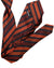 Kiton Silk Tie Orange Dark Blue Stripes Design - Sevenfold Necktie