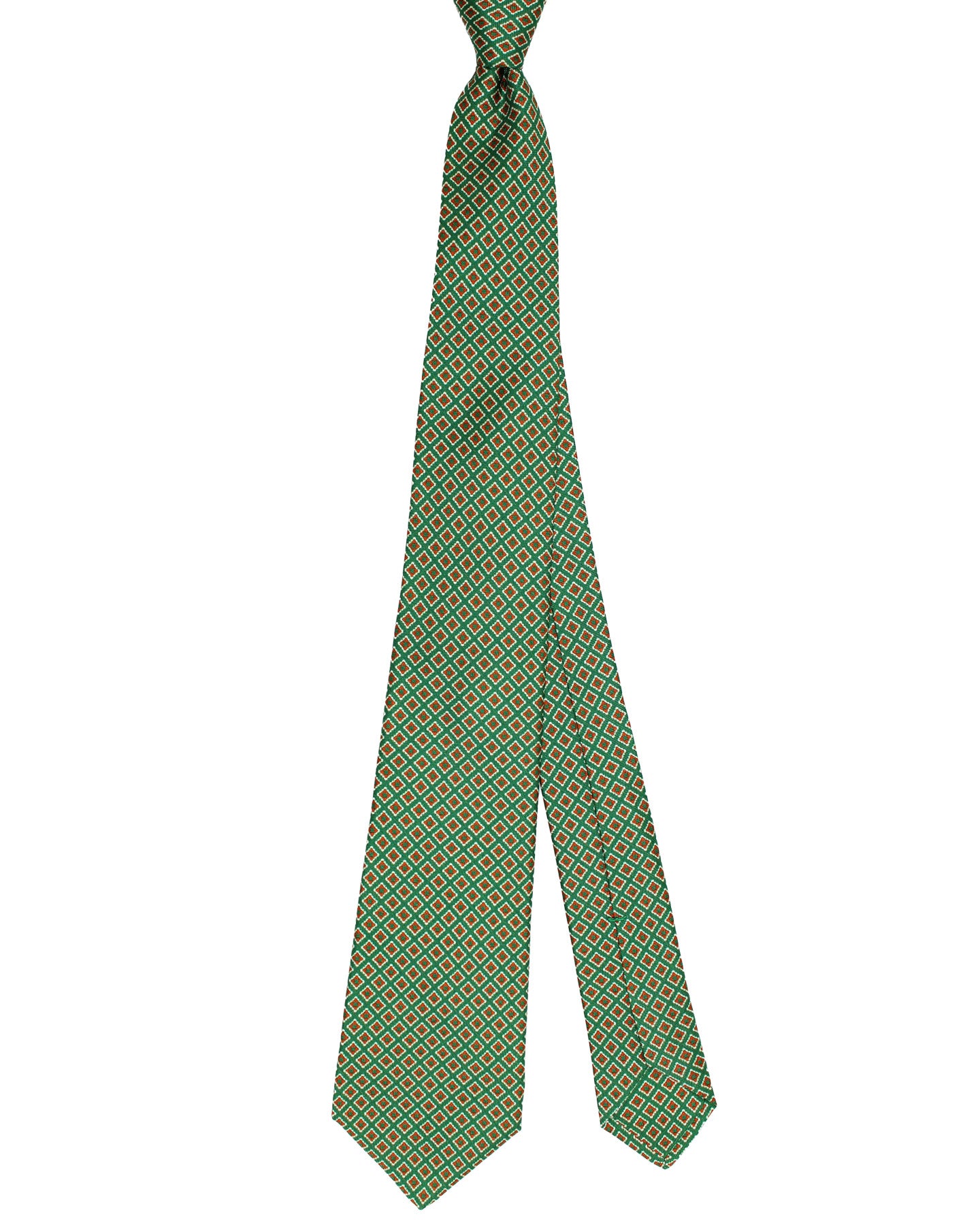 Kiton Silk Tie Green Geometric Design - Sevenfold Necktie