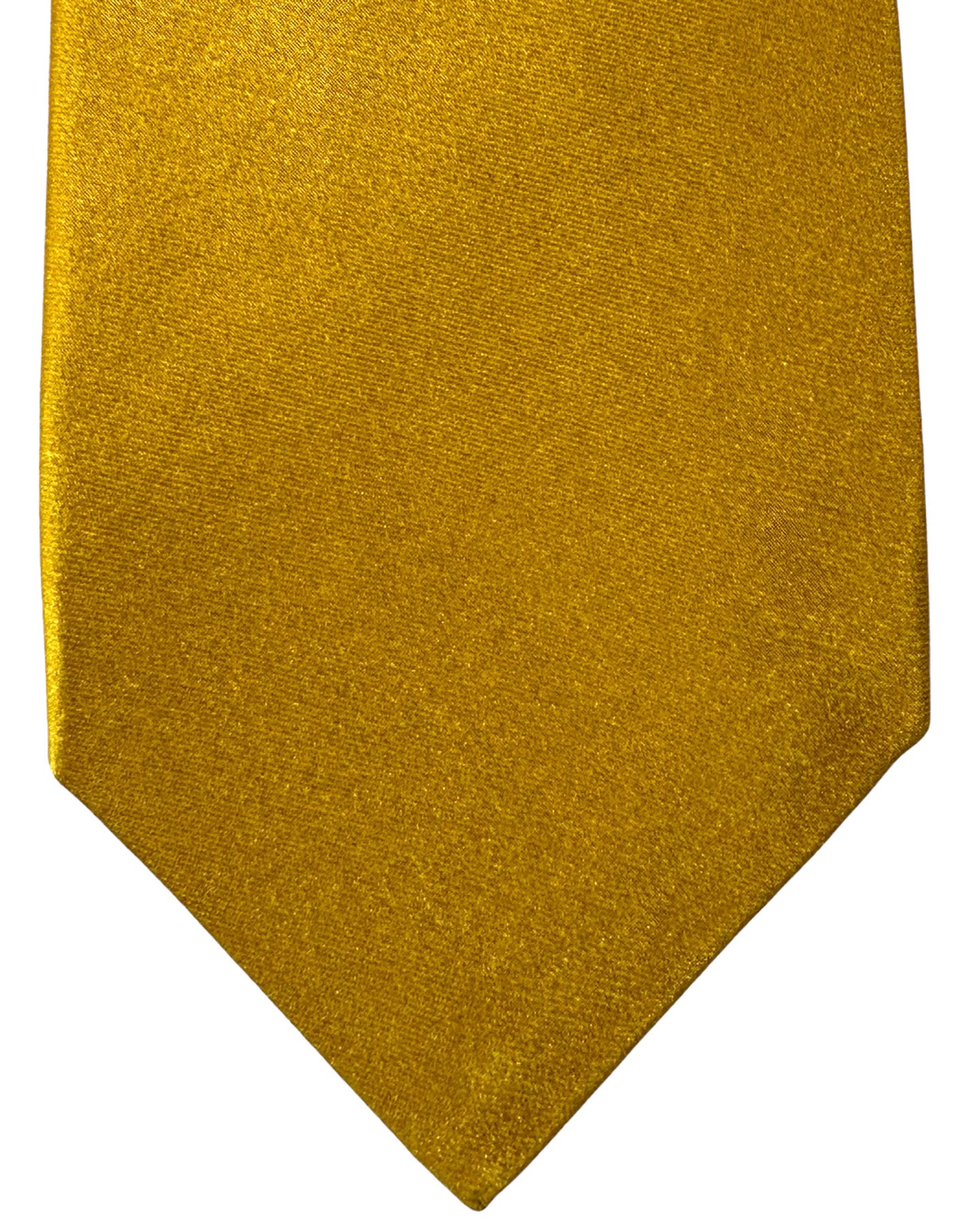 Kiton Silk Tie Mustard Solid Design - Sevenfold Necktie