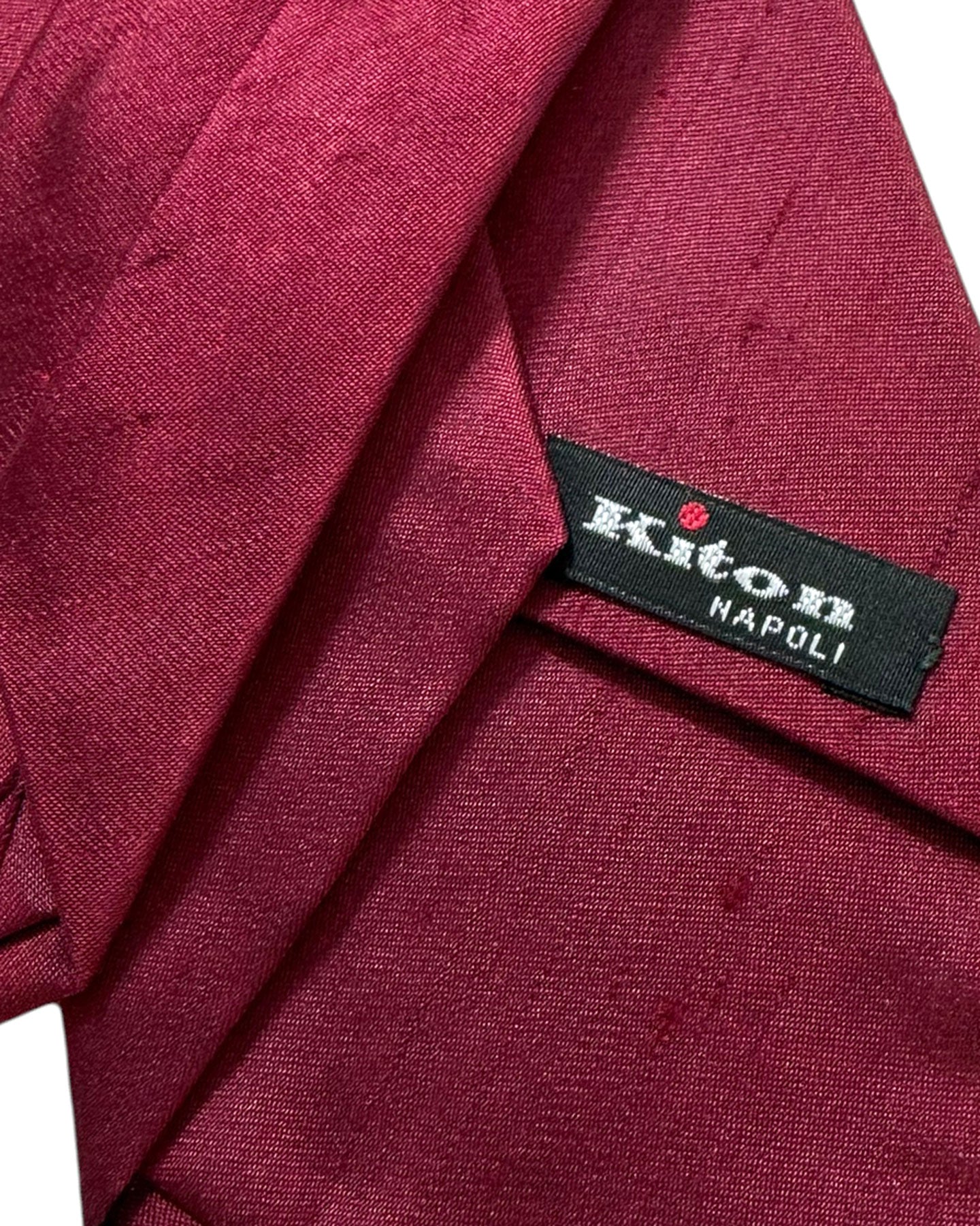 Kiton Silk Tie Bordeaux Solid Design - Sevenfold Necktie