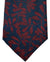 Kiton Silk Tie Dark Blue Red Maroon Floral Design - Sevenfold Necktie