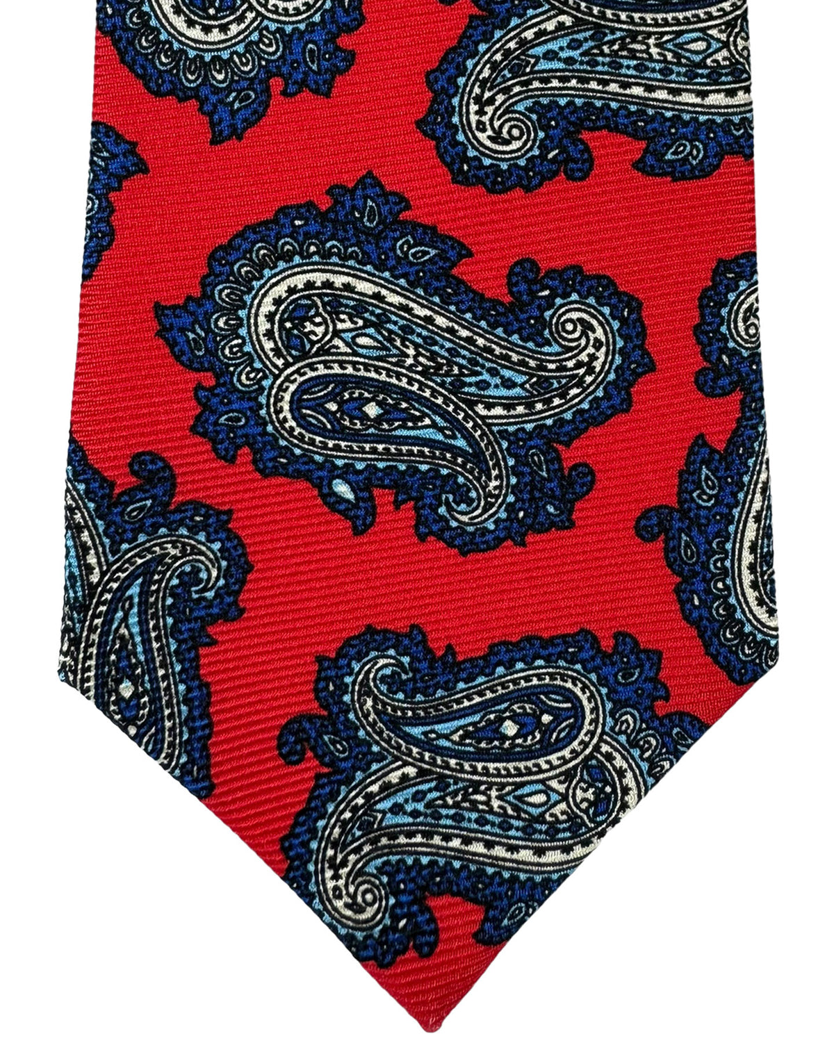 Kiton Tie Yellow Red Navy Paisley - Sevenfold Necktie - Tie Deals