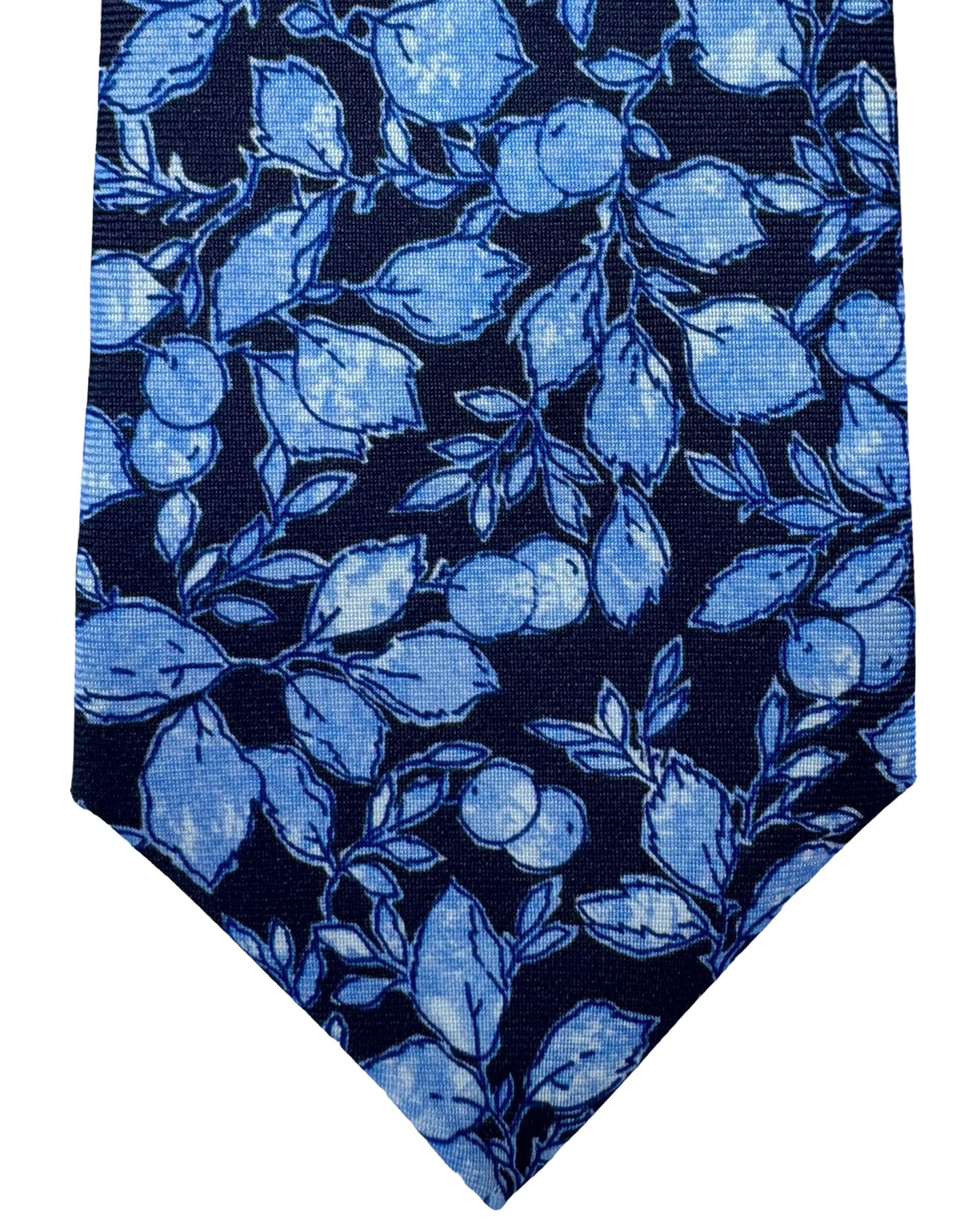 Kiton Tie Dark Blue Blue Fruit - Sevenfold Necktie