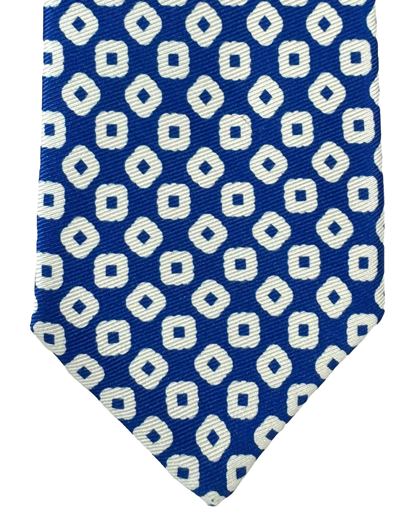 Kiton Tie Royal Blue Geometric Sevenfold