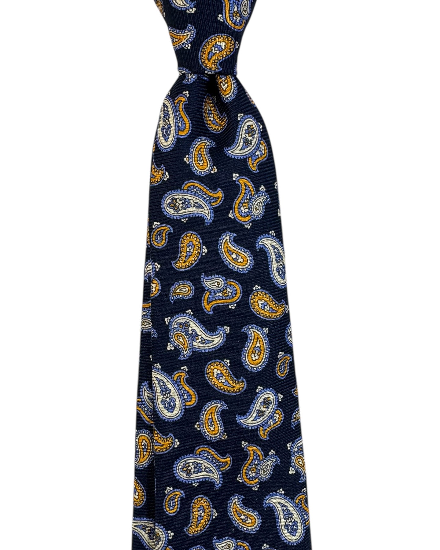 Kiton Tie Navy Paisley - Sevenfold Necktie