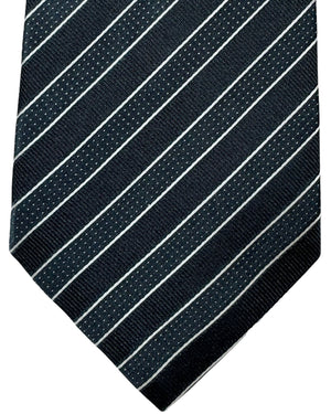 Kiton Silk Tie Gray Stripes Design - Sevenfold Necktie