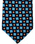 Kiton Silk Tie Dark Blue Orange Aqua Geometric Design - Sevenfold Necktie