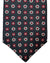 Kiton Silk Tie Dark Gray Red Floral Design - Sevenfold Necktie