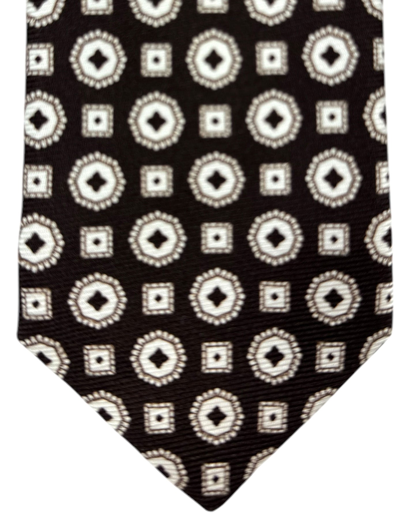 Kiton Sevenfold Tie Brown White