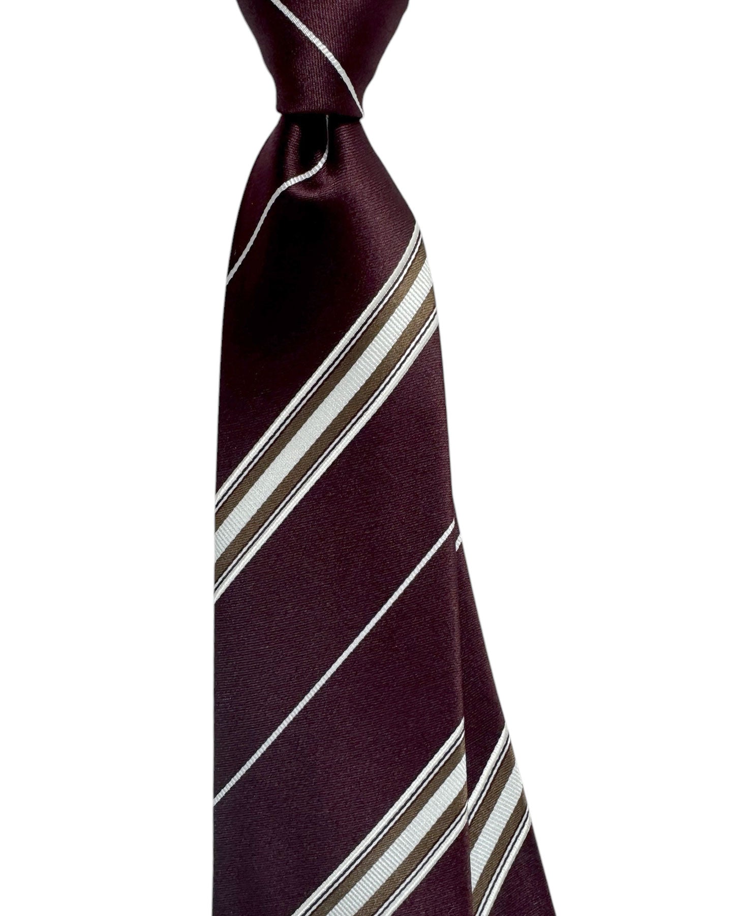 Kiton Sevenfold Tie Brown Striped Design