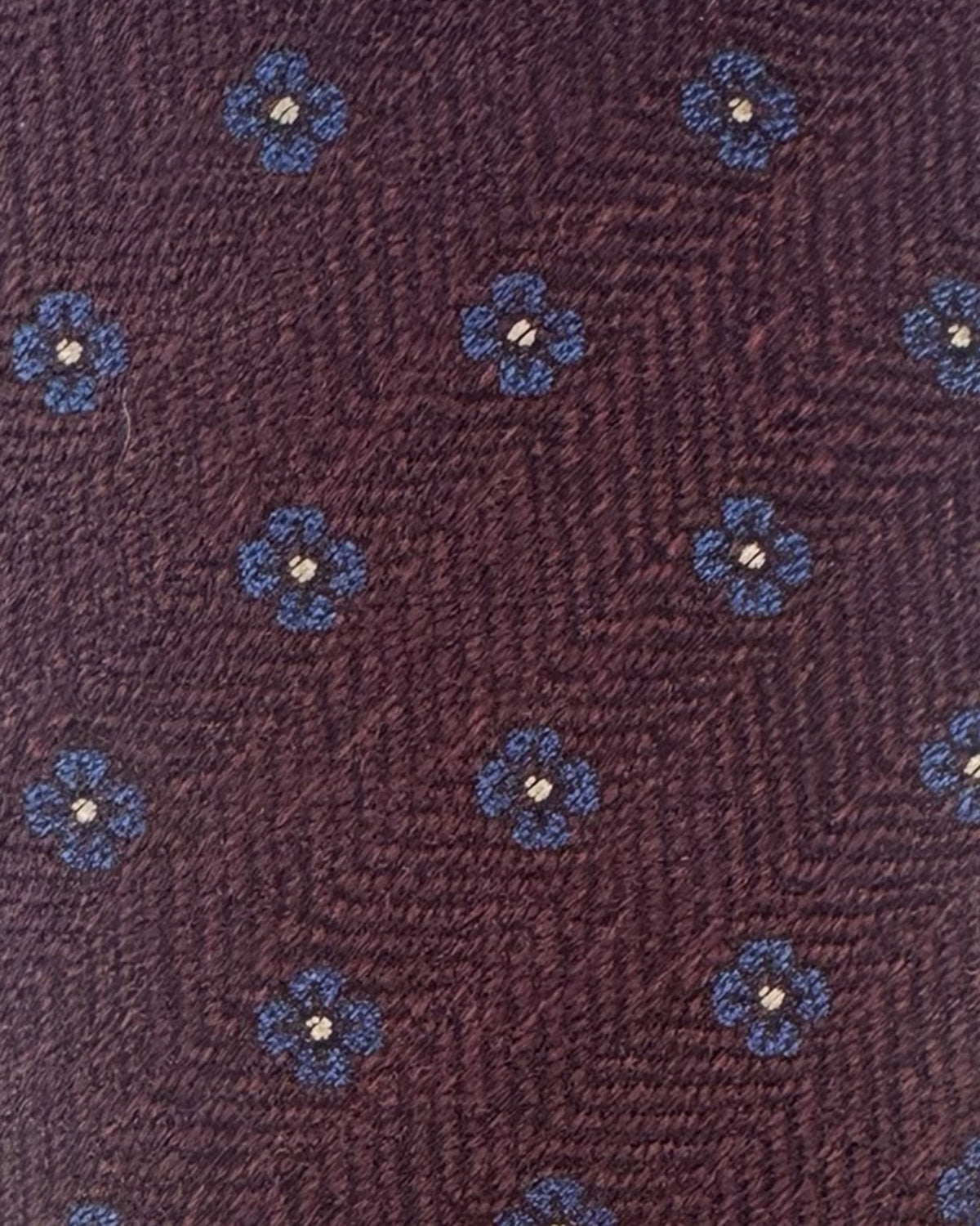 Maroon Mini Flowers Design- Wool Silk