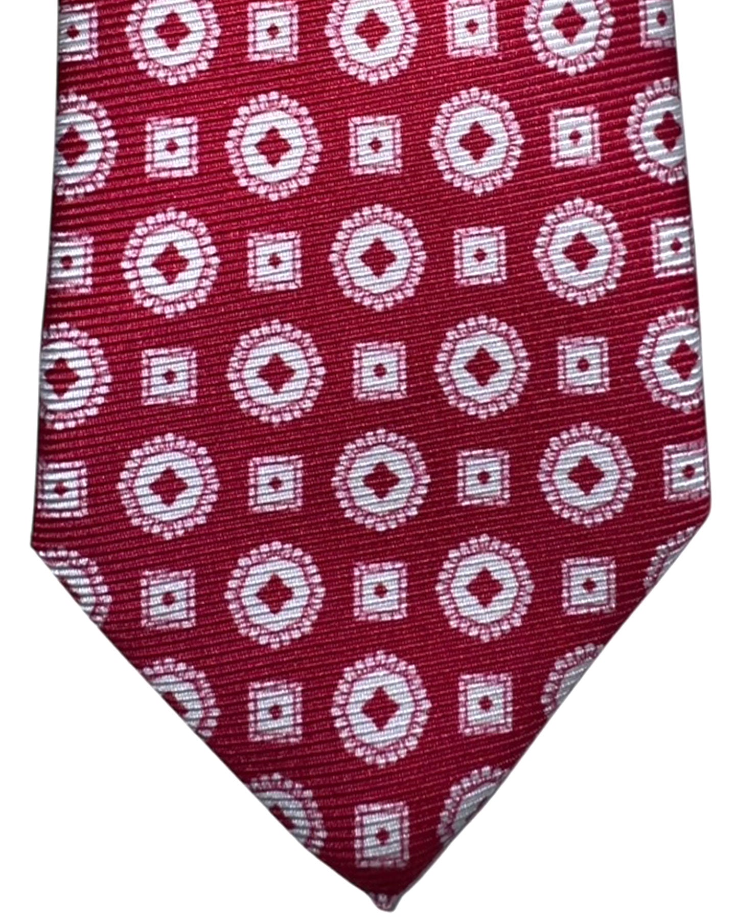Kiton Sevenfold Tie White Lobster Red 
