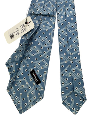 Kiton Sevenfold Tie Blue Dots Geometric SALE