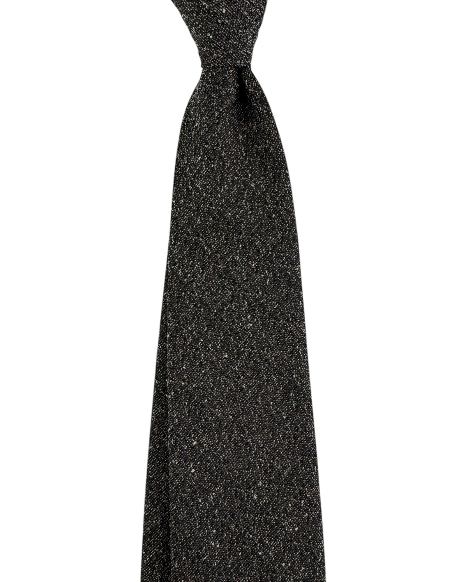Kiton Sevenfold Tie Gray Black Brown Pattern