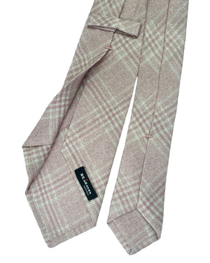 Kiton Sevenfold Tie Light Pink Check