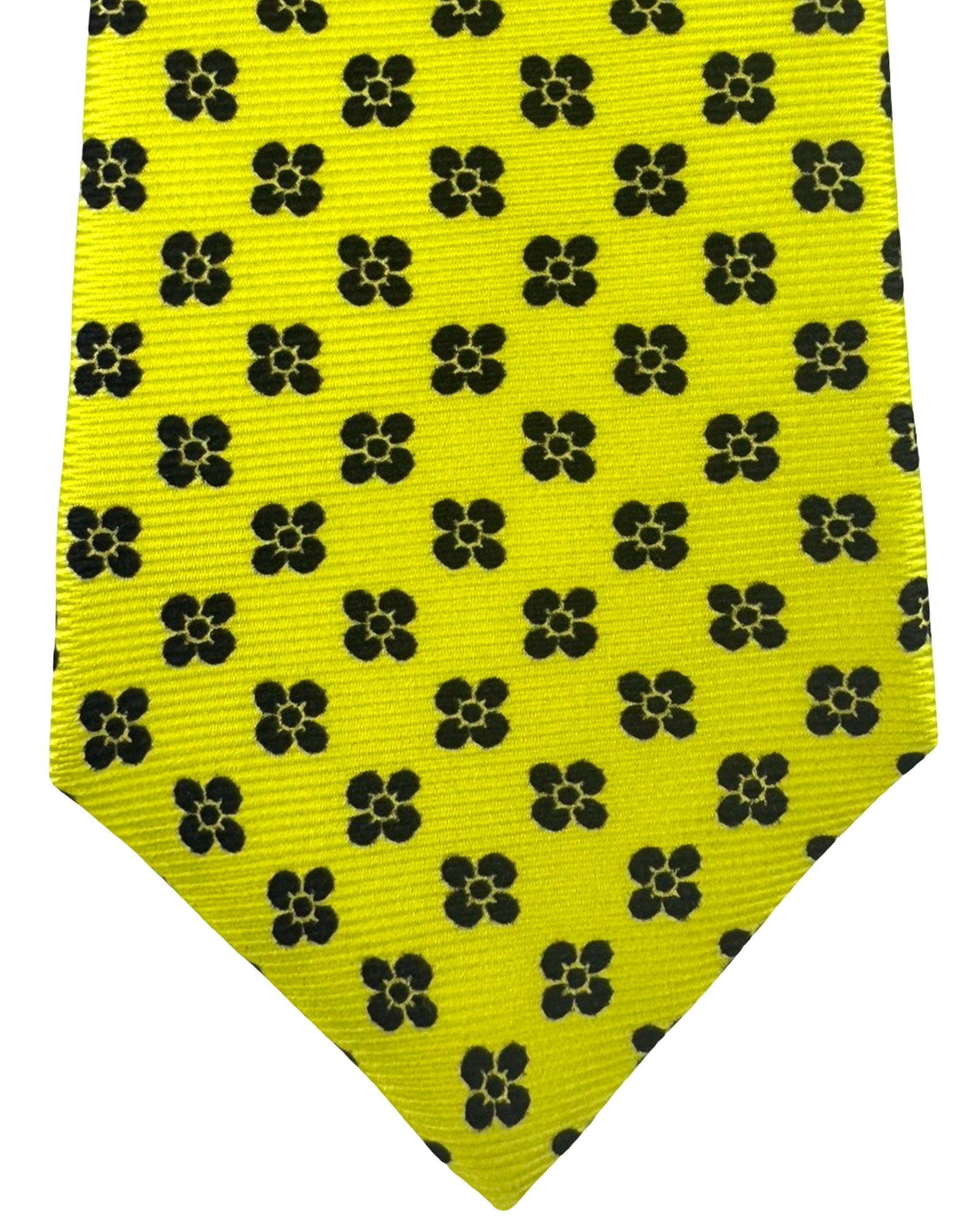 Kiton Sevenfold Tie Acid Lime Black Design