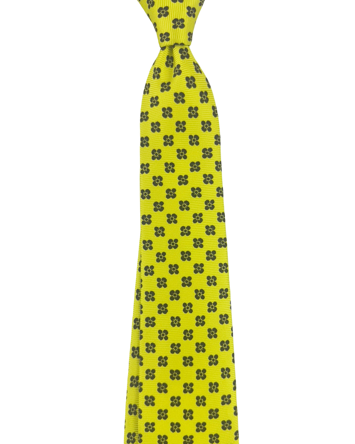 Kiton Sevenfold Tie Acid Lime Black Design