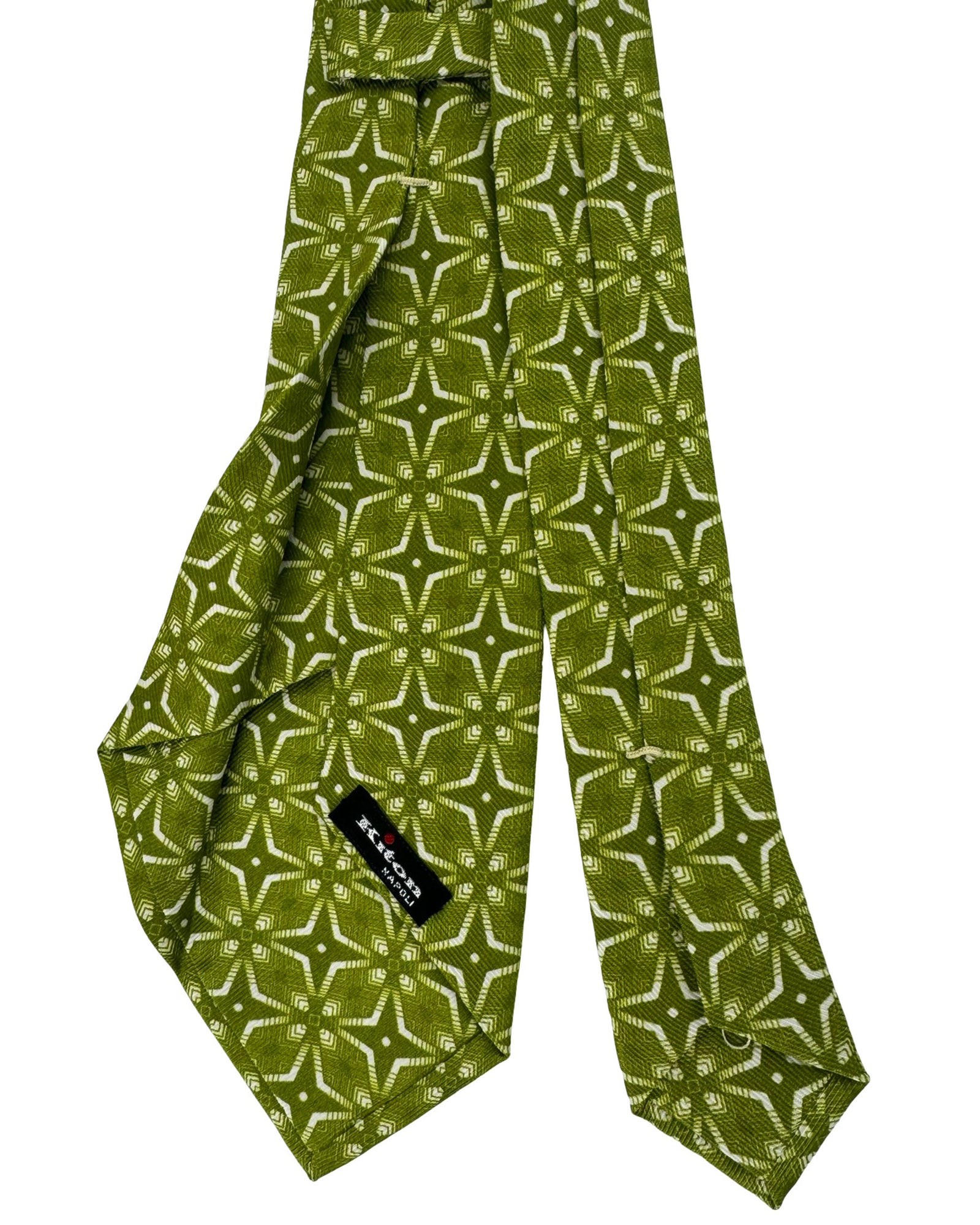 Kiton Sevenfold Tie Green Design