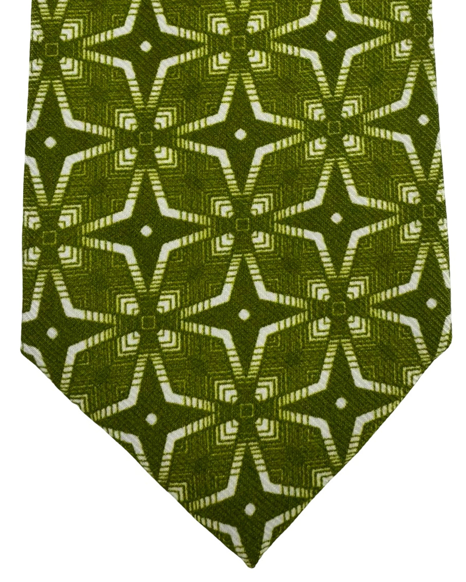 Kiton Sevenfold Tie Green Design