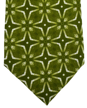 Kiton Sevenfold Tie Green Design