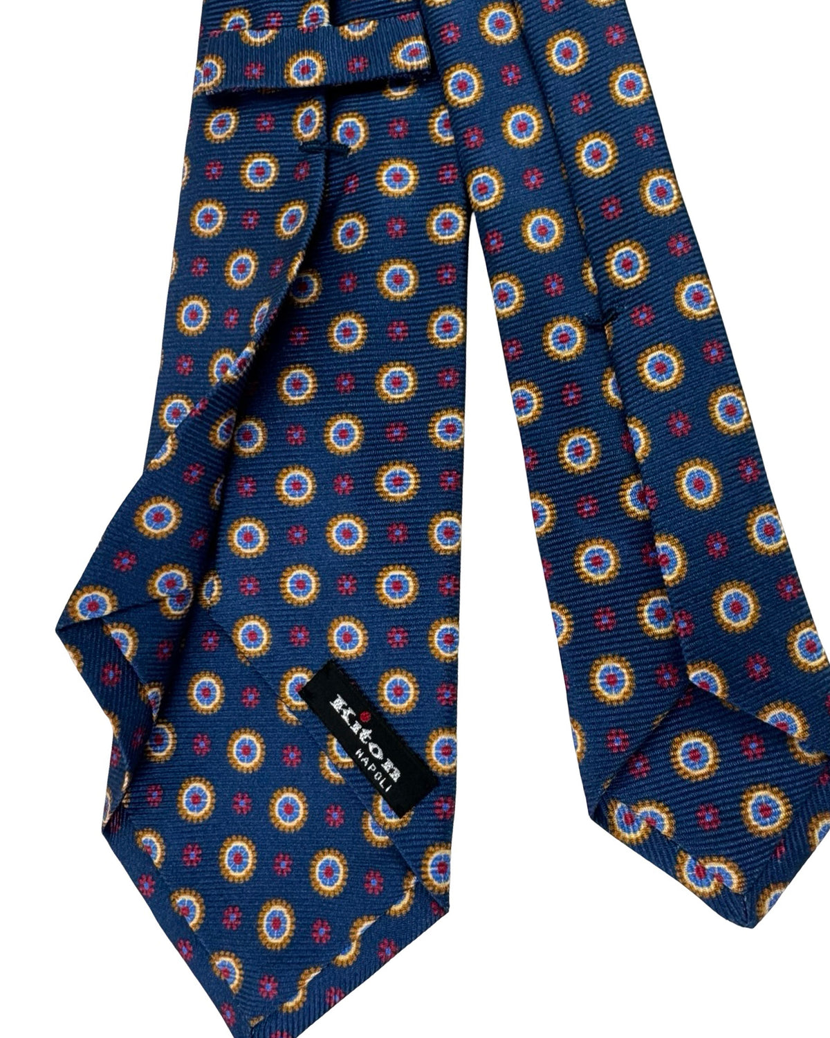 Kiton Sevenfold Tie Navy Geometric