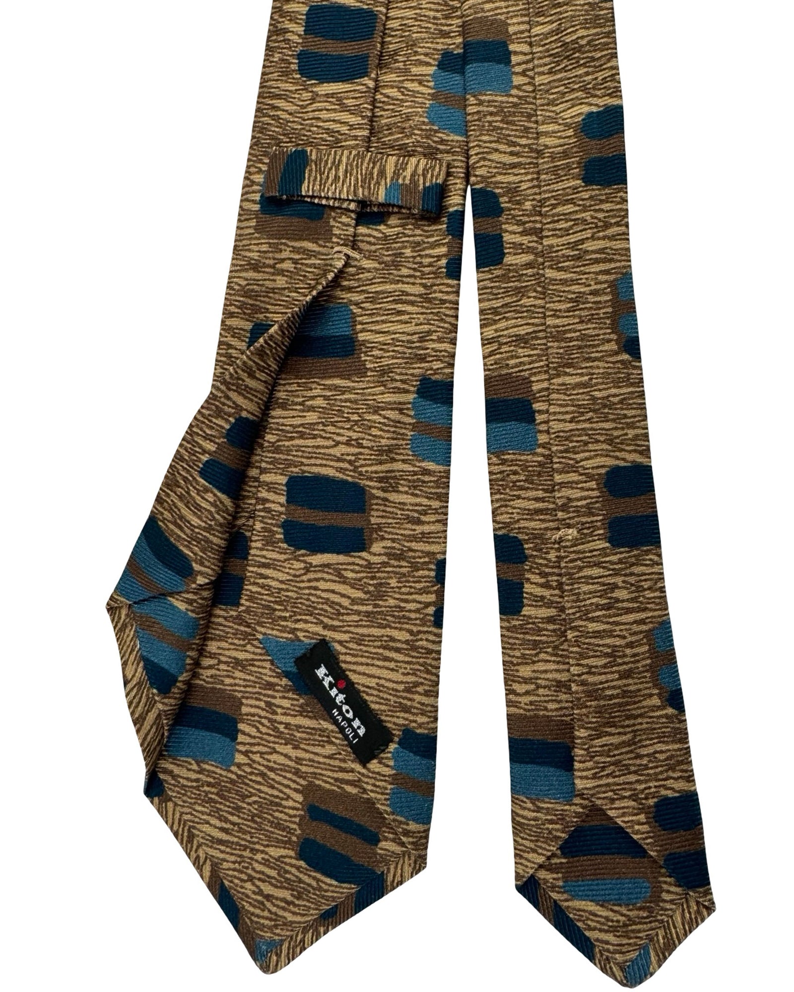Kiton Tie Brown Beige Design - Sevenfold 