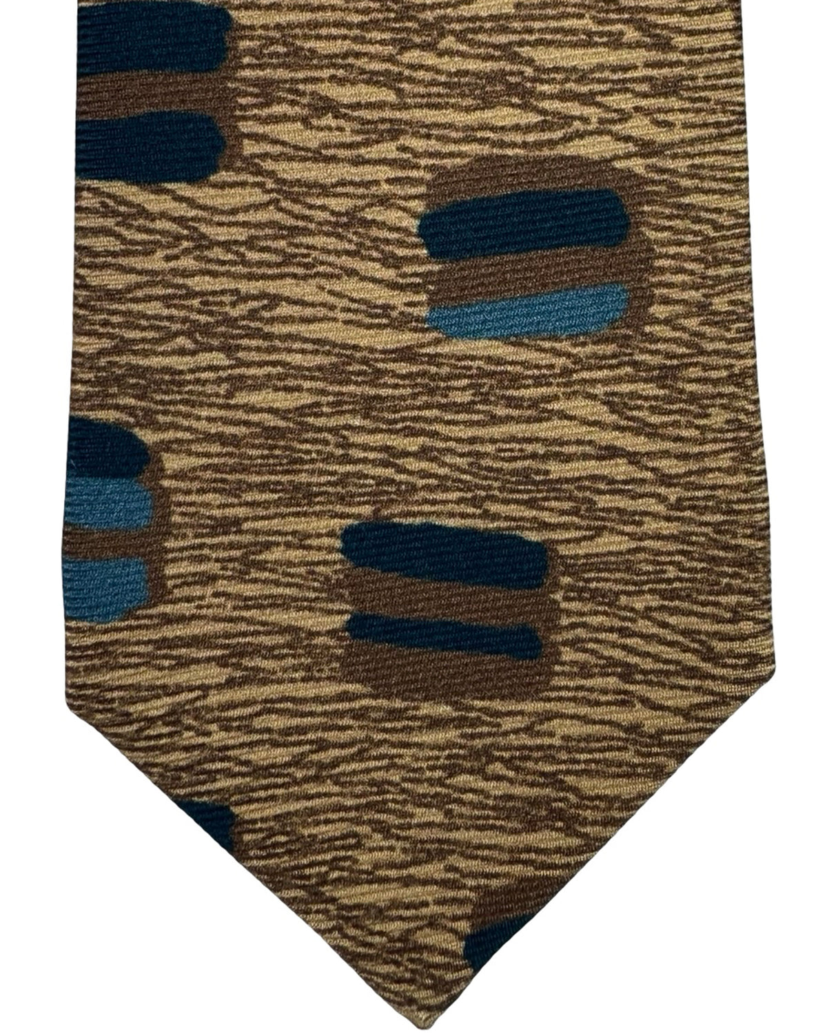 Kiton Tie Brown Beige Design - Sevenfold 