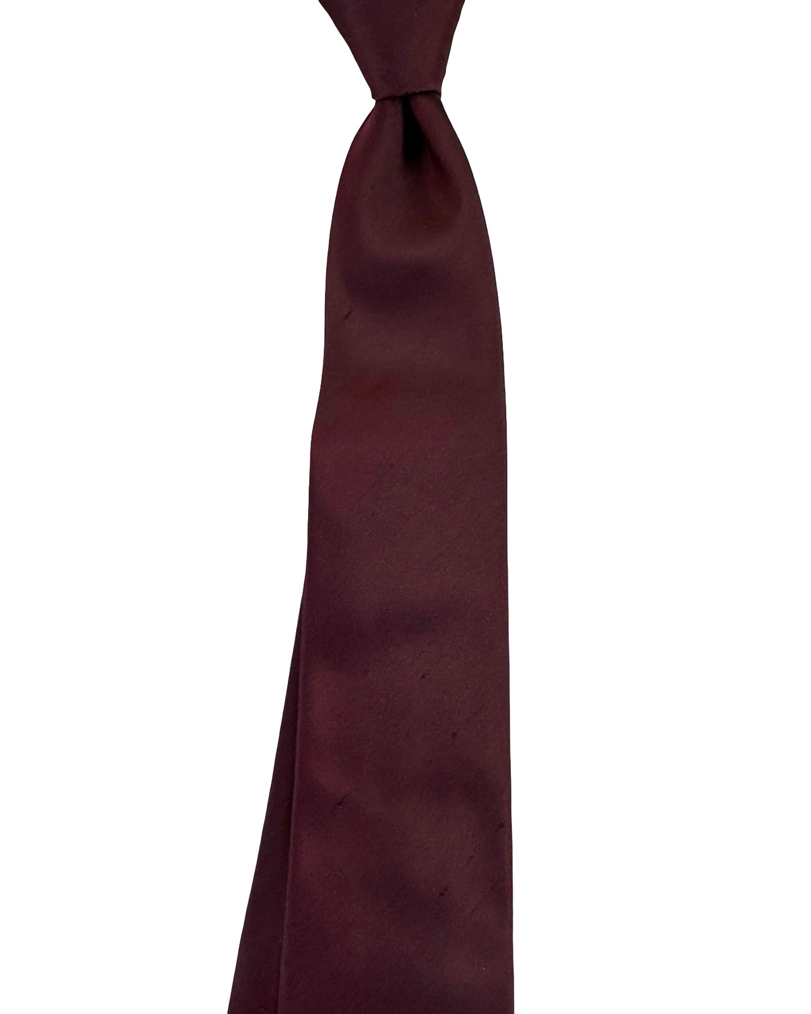 Kiton Sevenfold Tie Bordeaux - Raw Silk