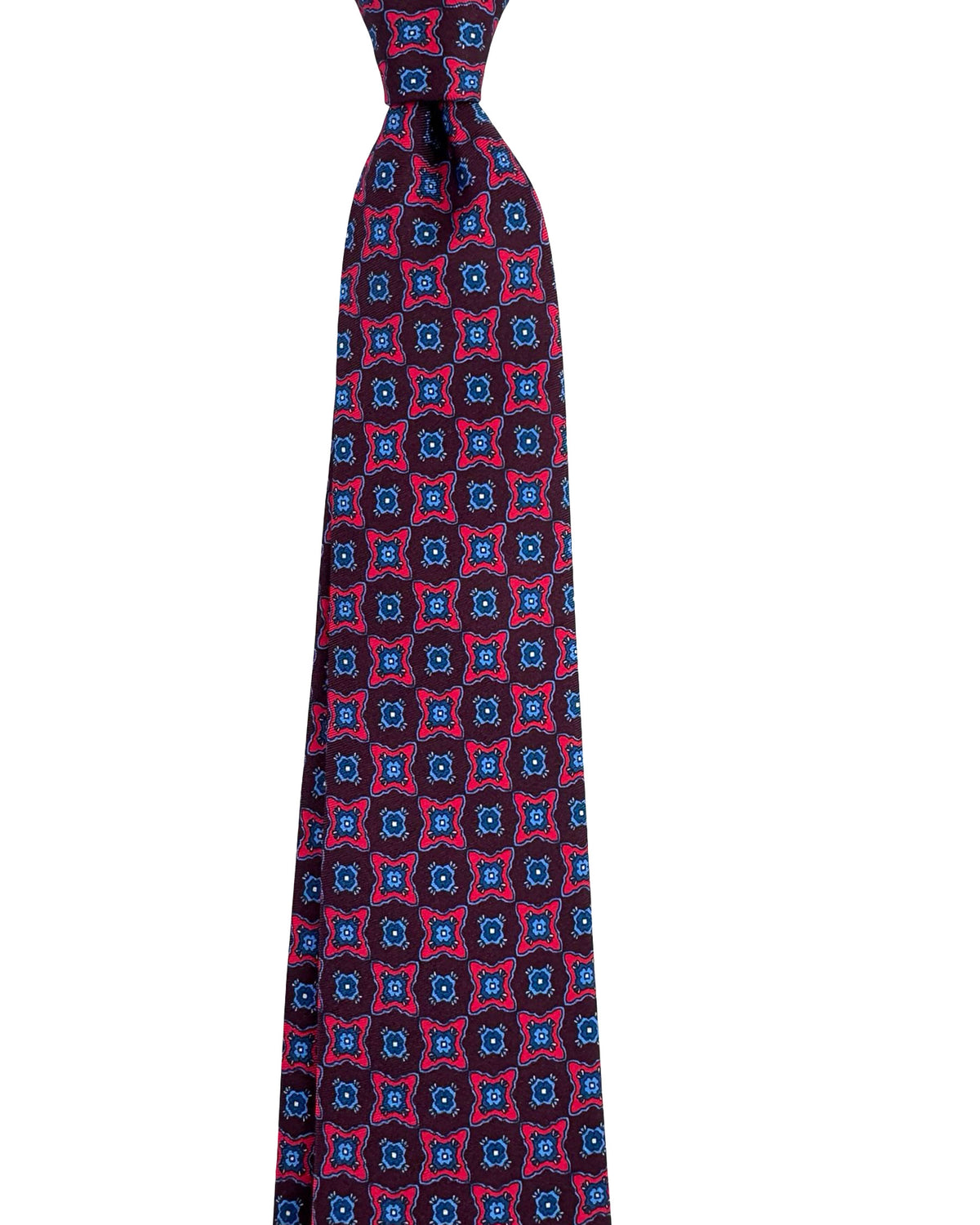 Kiton Sevenfold Tie Purple Royal Blue Geometric
