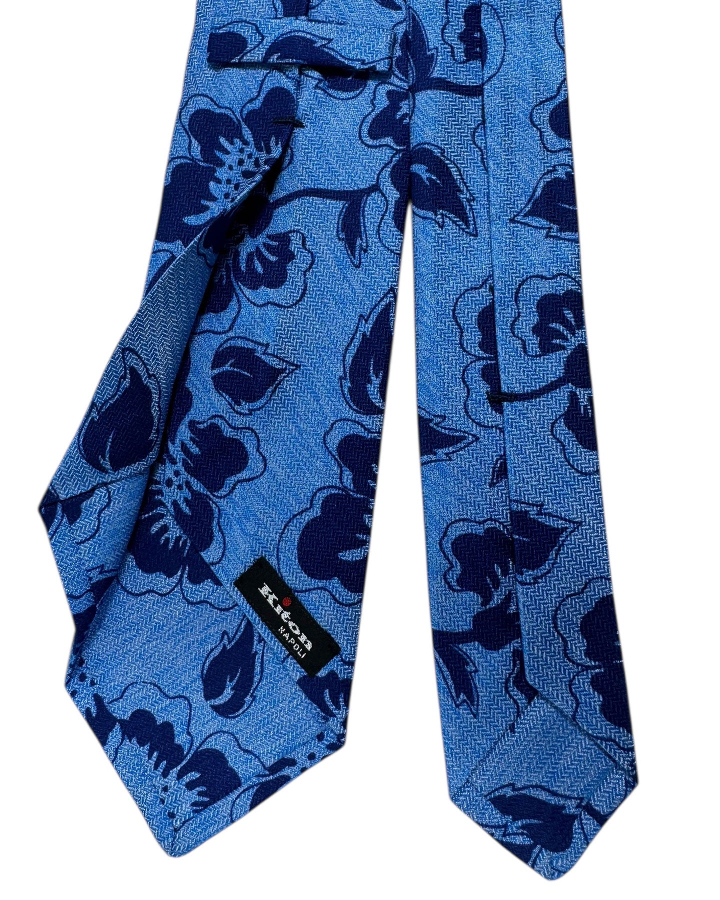 Kiton Sevenfold Tie Blue Floral