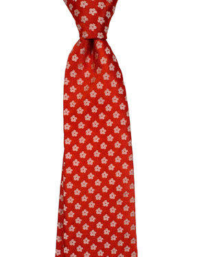 Kiton Sevenfold Tie Orange Mini Flowers